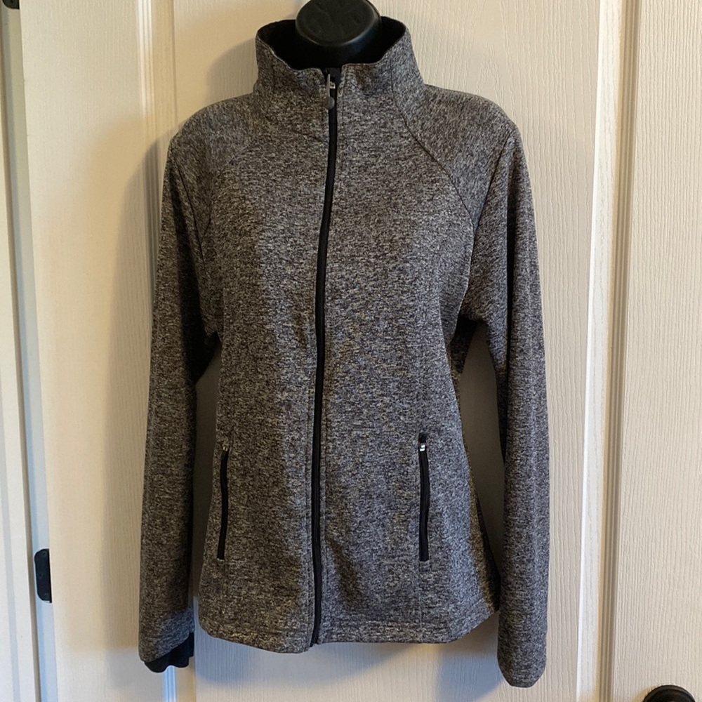 Maggie Lane Gray Flecked Full Zip Jacket - Size L